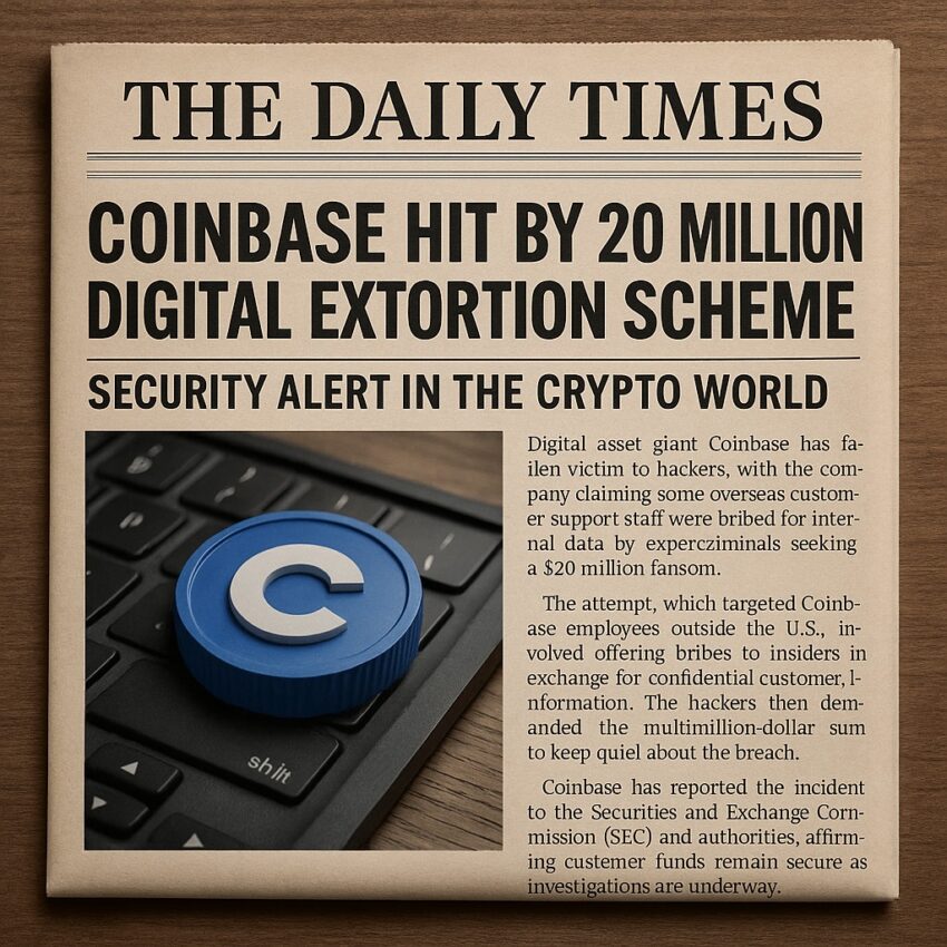 🗞️ Coinbase Sarsıldı: 20 Milyon Dolarlık Dijital Şantaj Skandalı